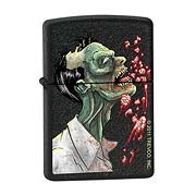 Zombie Brains Black Crackle Zippo Lighter